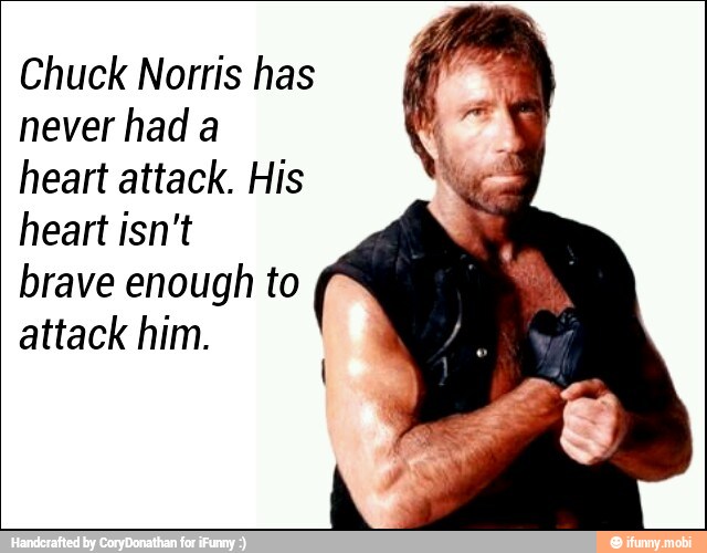 Chuck Norris has
never had a
heart attack. His
heart isn't
brave enough to
attack him.
