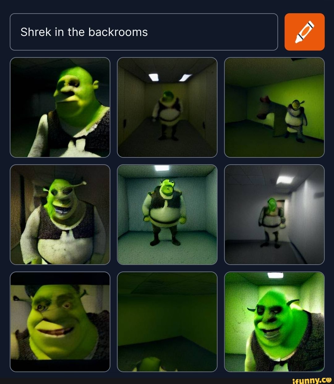 Shrek in the backrooms iFunny