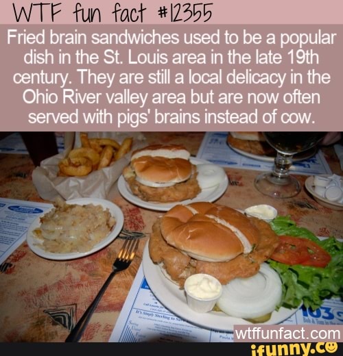 WTF fun fact Fried brain sandwiches used to be a popular dish in the St