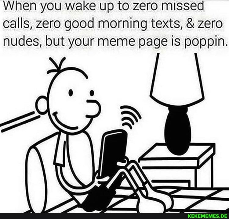 When you wake up to zero missed calls, zero good morning texts, & zero nudes, but your meme page is poppin.