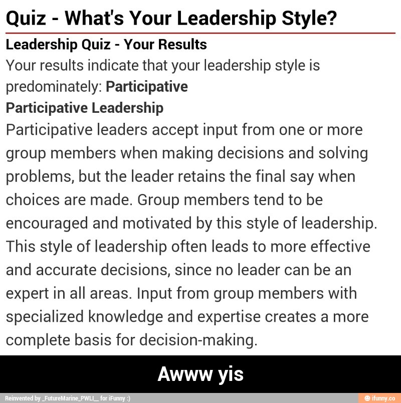 Quiz - What's Your Leadership Style? Leadership Quiz - Your Results ...