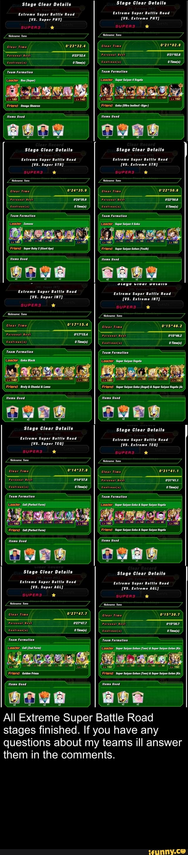 Stage Clear Detai Ext me Super Battle Road PHY me Super SUPERS