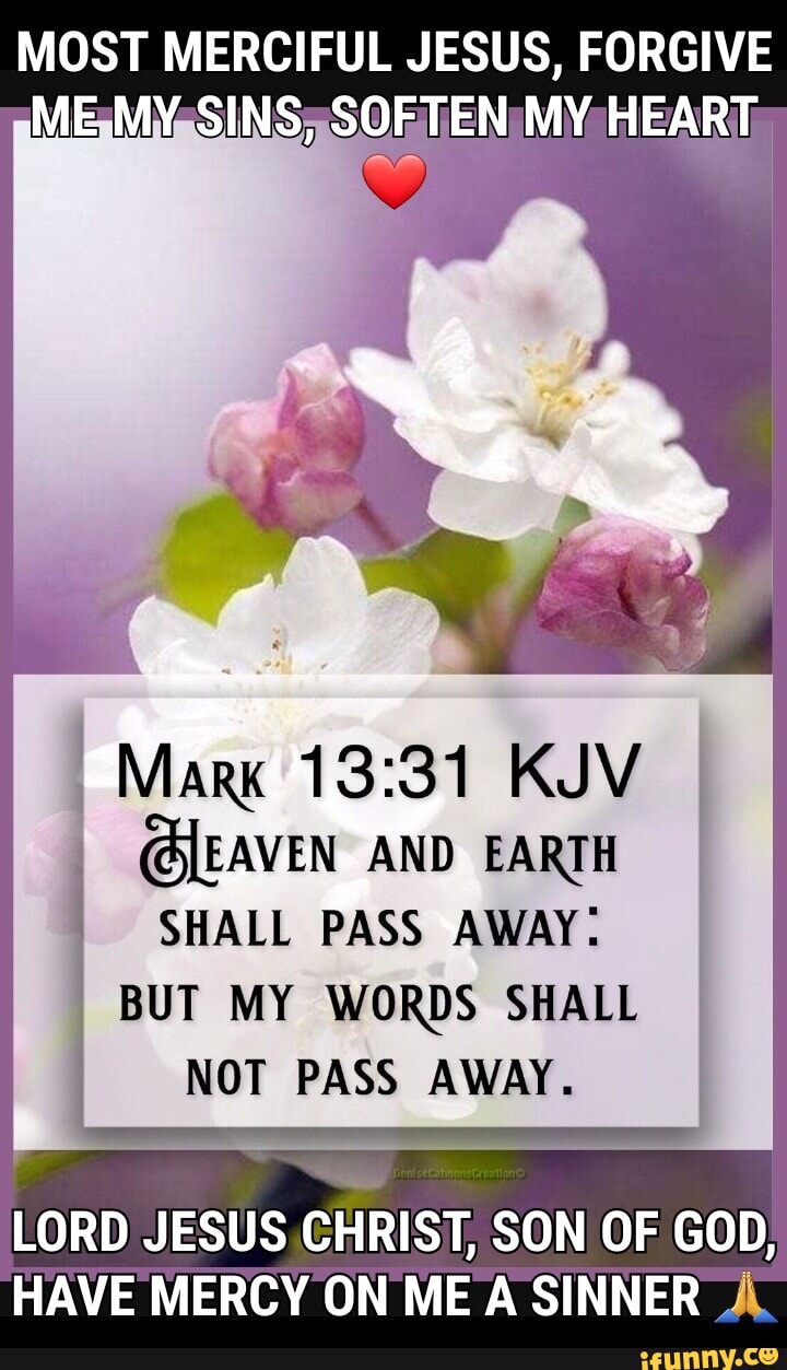 MOST MERCIFUL JESUS, ME MY SINS, SOFTEN MY HEART Mark KJV