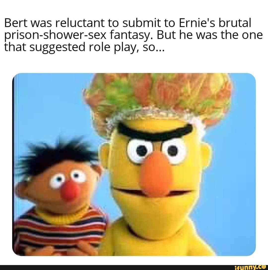 Bert Was Reluctant To Submit To Ernie S Brutal Prison Shower Sex Fantasy But He Was The One