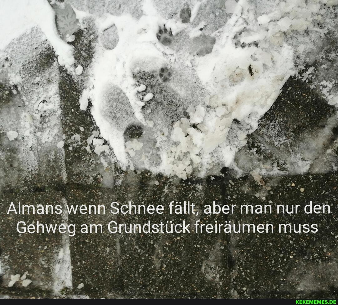 Almansjwenn Schnee fällt, chan nur irden: gehwäge am Grundstück treirälineh muss