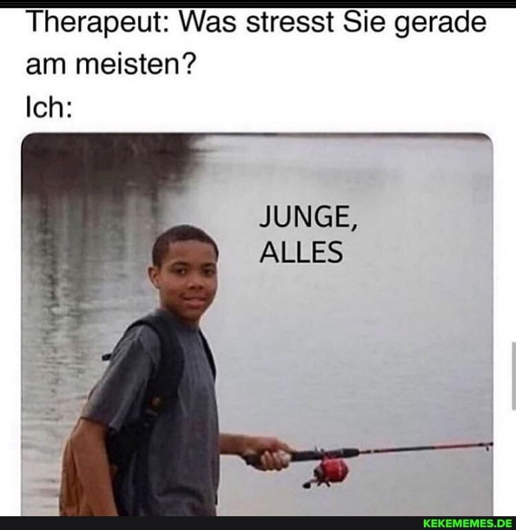 Therapeut: Was stresst Sie gerade am meisten?
Ich:
JUNGE,
ALLES