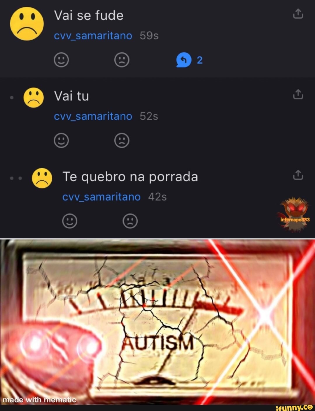 Vai se fude cvv samaritano
2
Vai tu cvv samaritano 52
Te quebro na porrada cvv samaritano
I EN f /
with mematic