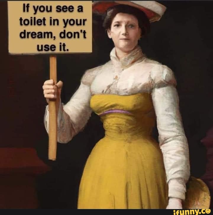 If you see a toilet in your dream, don't use it. iFunny