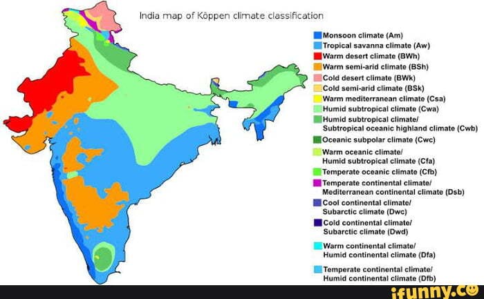 India map of Koppen climate classification iMonsoon climate (Am ...