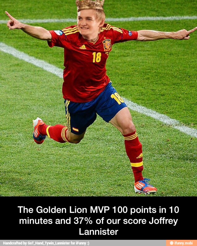 The Golden Lion MVP 100 points in 10
minutes and 37% of our score Joffrey
Lannister - The Golden Lion MVP 100 points in 10 minutes and 37% of our score Joffrey Lannister