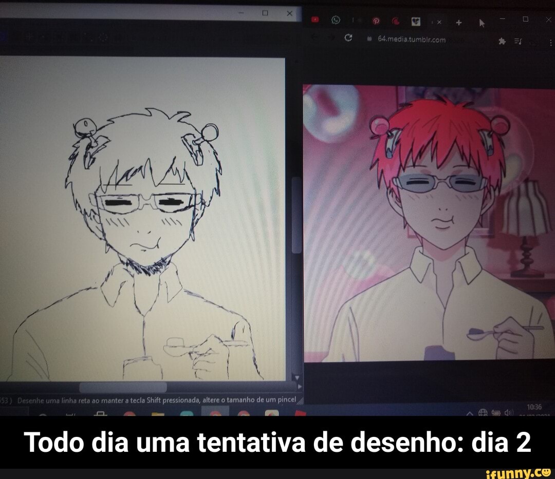 ft pressionada, altere o tamanho de um píncel
Todo dia uma tentativa de desenho: dia 2 - Todo dia uma tentativa de desenho: dia 2