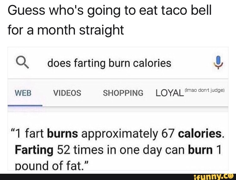 does farting burn calories
