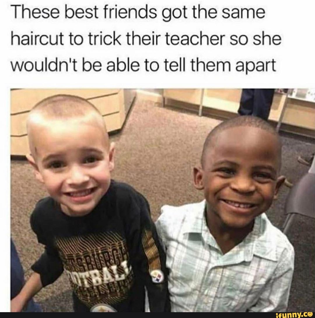 These best friends got the same haircut to trick their teacher so she wouldn't be able to tell them apart