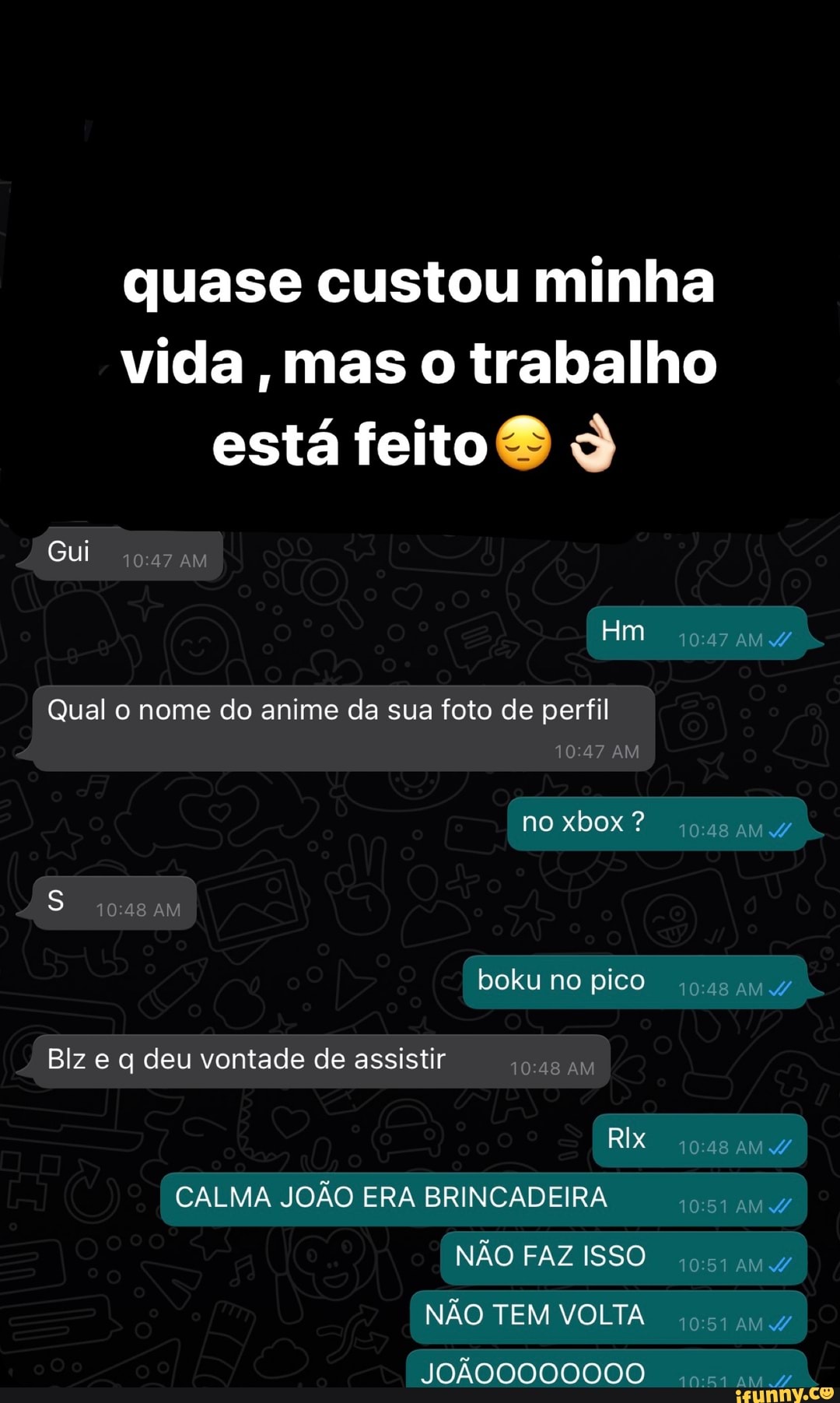 quase custou minha vida, mas o trabalho
está feito
Gui
Hm
I Qual o nome do anime da sua foto de perfil
AM no xbox ?
SE AM boku no pico
Blze e q deu vontade de assistir AM
CALMA JOÃO ERA BRINCADEIRA NÃO FAZ ISSO NÃO TEM VOLTA JOÂO0000000
AM
AM
AM
AM
AM
AMAM