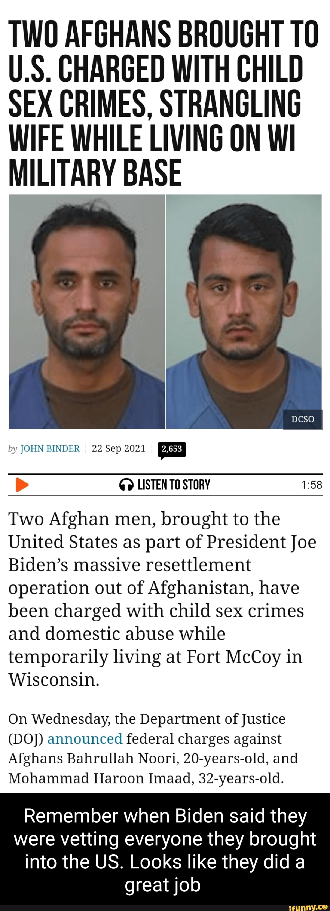 TWO AFGHANS BROUGHT