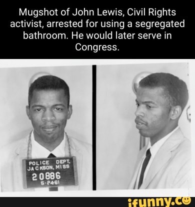 Mugshot of John Lewis, Civil Rights activist, arrested for using a ...