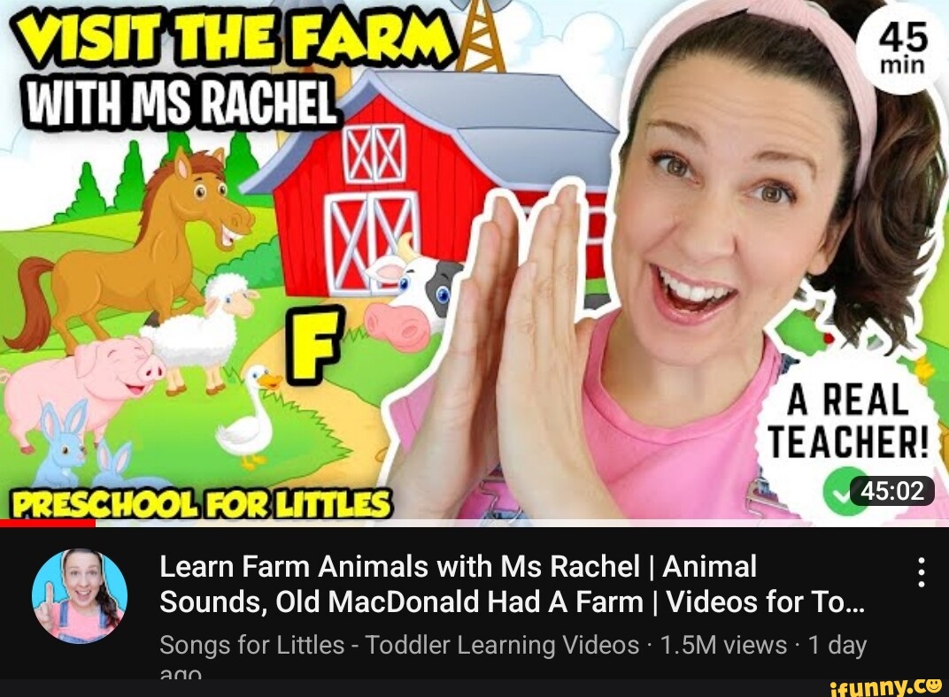 A REAL TEACHER! Learn Farm Animals with Ms Rachel I Animal Sounds, Old ...