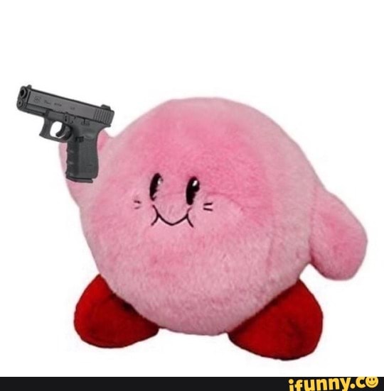 kirby, reaction, stolenmeme, reactions, blank, gun, kirbywithagun.