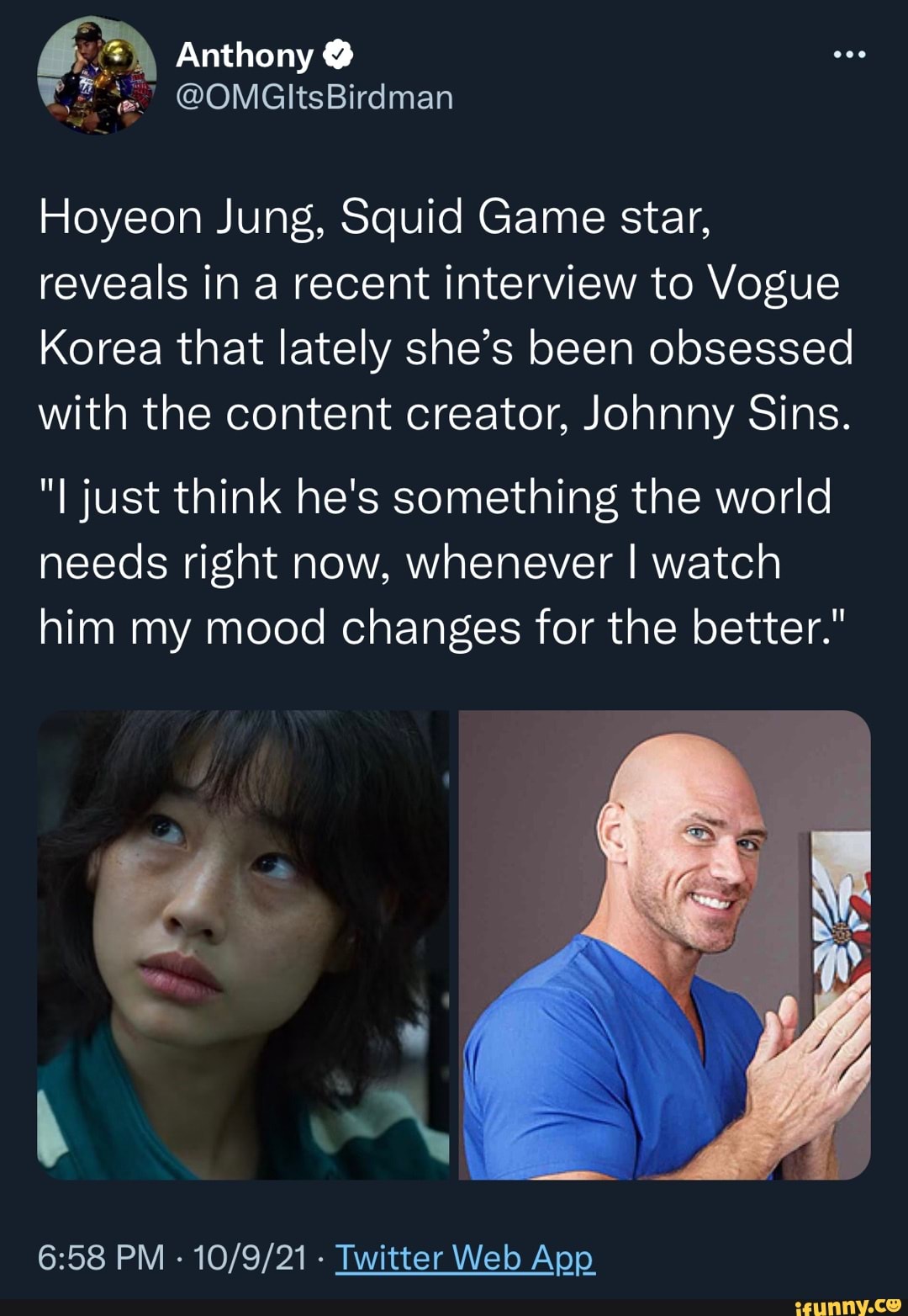 Squid Game's HoYeon Jung Vogue interview meme has the internet