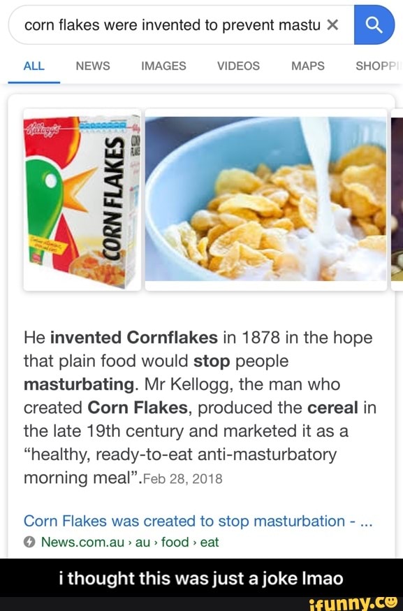 Hey google why were cornflakes invented