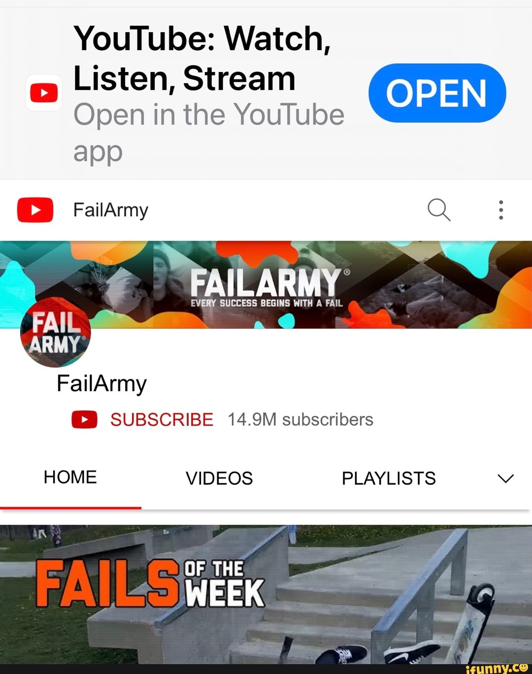 YouTube: Watch, Listen, Stream Open In The YouTube App FailArmy EVERY ...