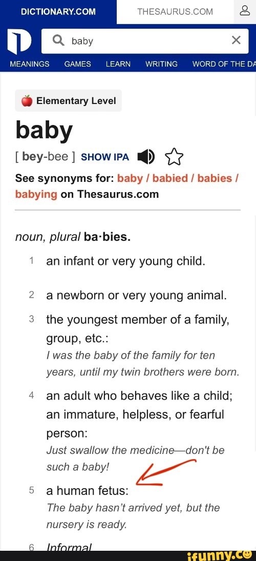 THESAURUS.GOM MEANINGS GAMES LEARN WRITING WORD OF THE Dé Elementary Level baby [ beybee