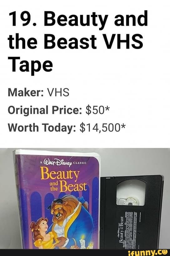 19. Beauty and the Beast VHS Tape Maker VHS Original Price 50* Worth