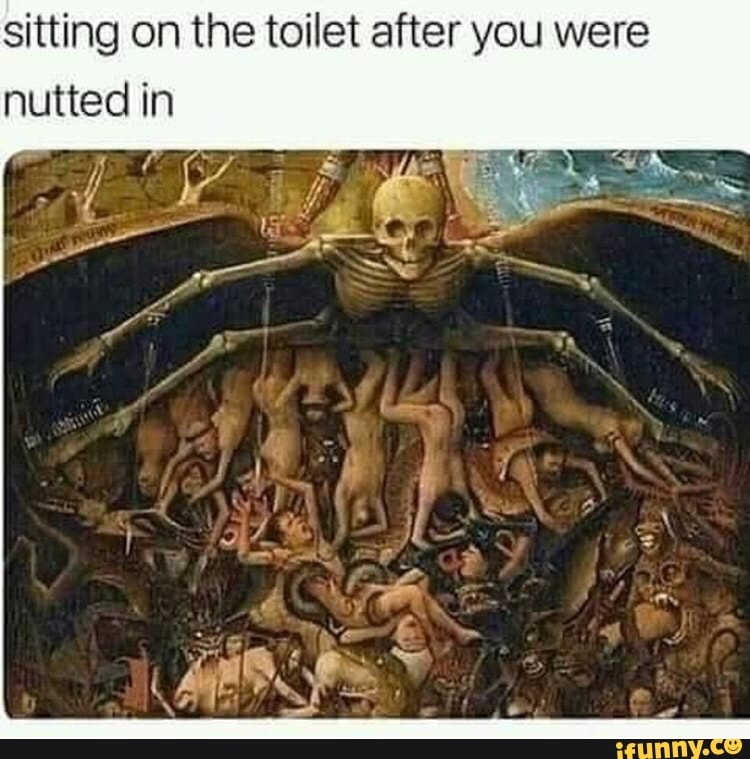 Sitting on the toilet after you were nutted in - iFunny