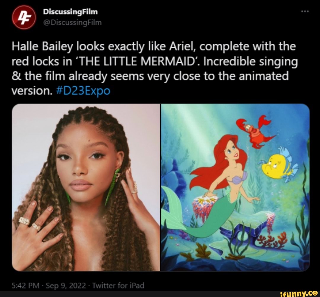 Diseussing Film Discuss Halle Bailey looks exactly like Ariel, complete ...