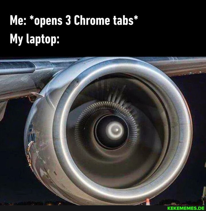 Me: *opens 3 Chrome tabs*
My laptop:
