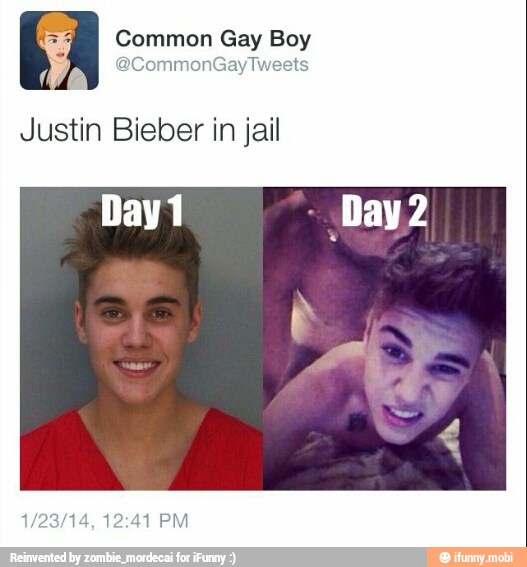 EA Common Gay Boy Justin Bieber in jail.