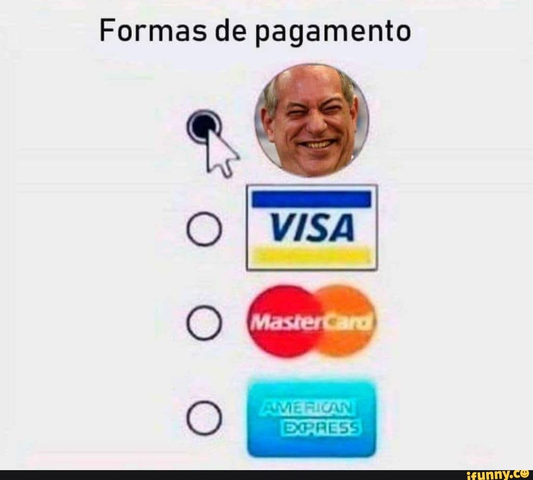 Formas de pagamento
[VISA