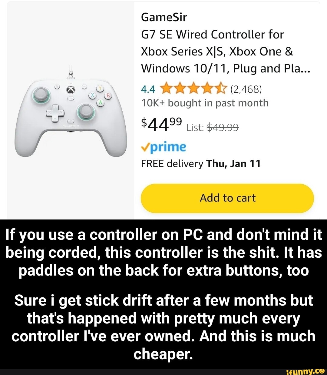 GameSir G? SE Wired Controller for Xbox Series XIS, Xbox One & Windows