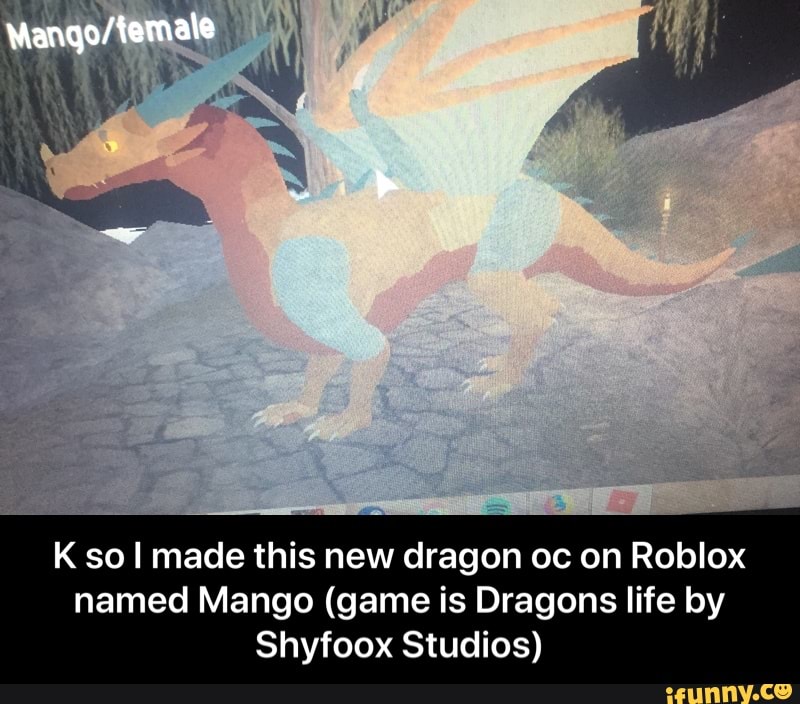 K Sol Made This New Dragon Oc On Roblox Named Mango Game Is - dragon life roblox game