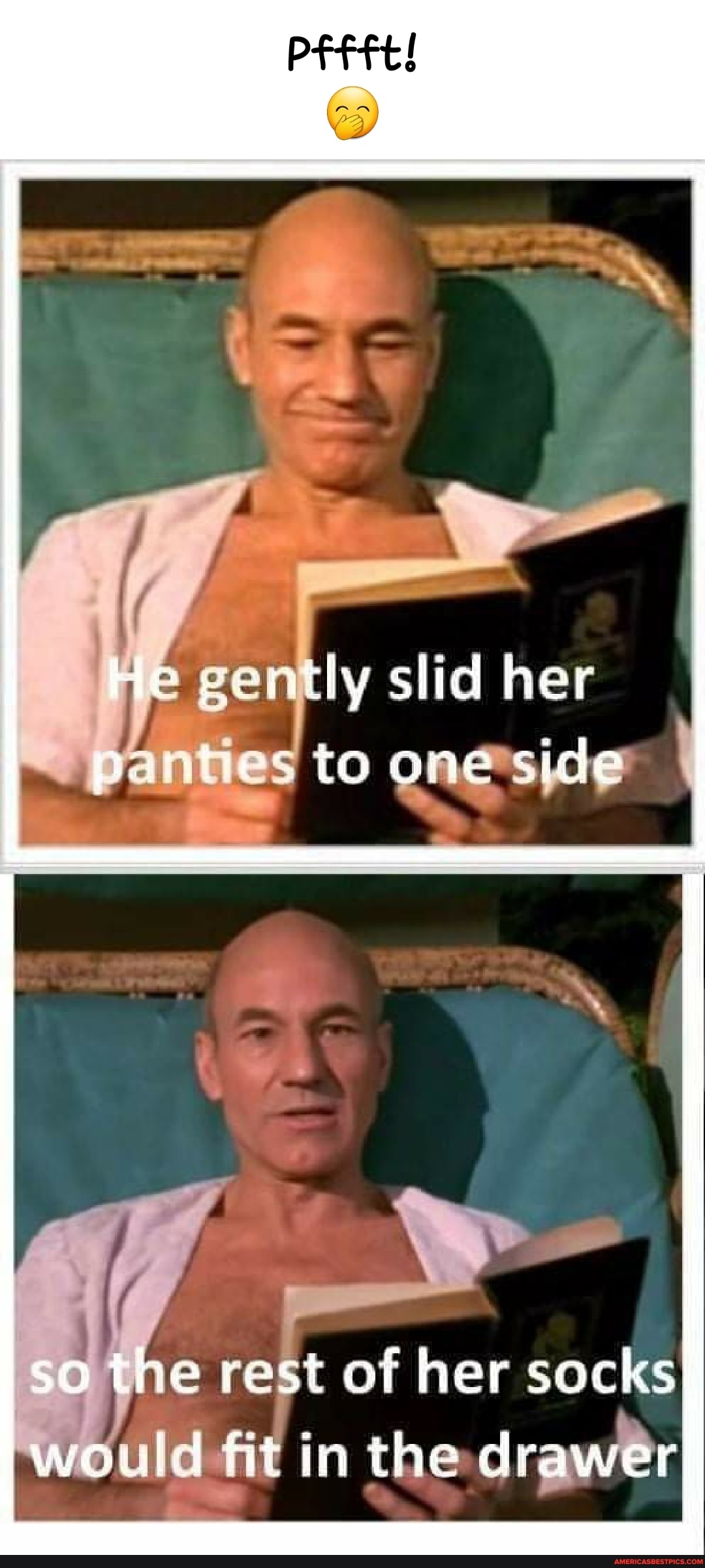 He gently slid her I panties to one side so the rest of her socks would fit in the drawer