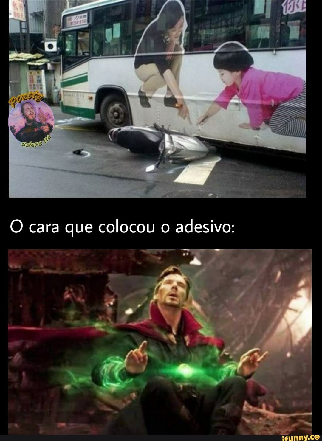 O cara que colocou o adesivo: