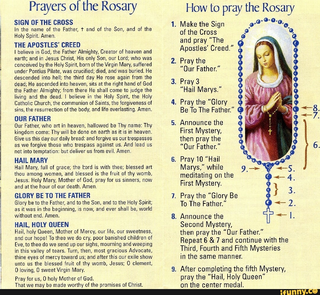 Prayers of the Rosary SIGN OF THE CROSS In the name of the Father, t