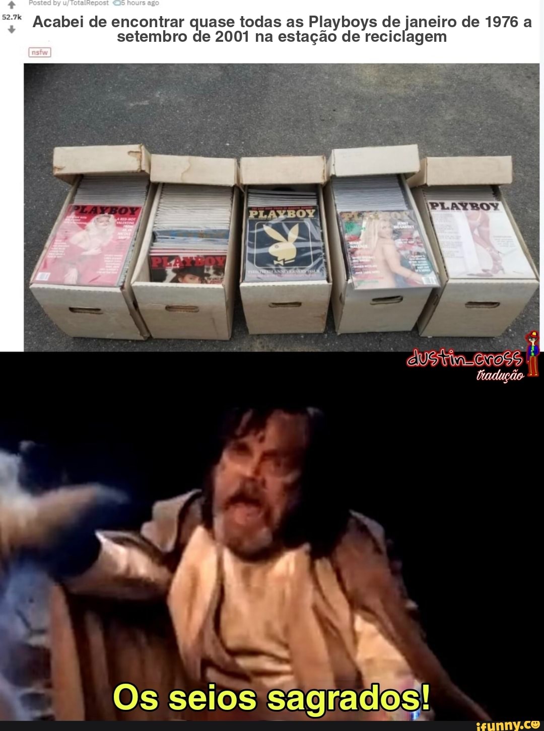 Acabei de encontrar quase todas as Playboys de janeiro de 1976 a setembro de 2001 na estação de reciclagem
adução
Os