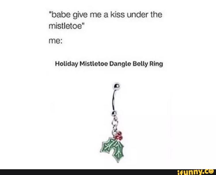 Holiday Mlstleloo Dangle Belly Ring 