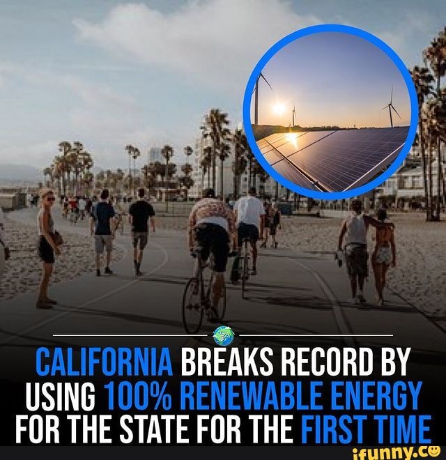CALIFORNIA BREAKS RECORD BY USING 100 RENEWABLE ENERGY FOR THE STATE