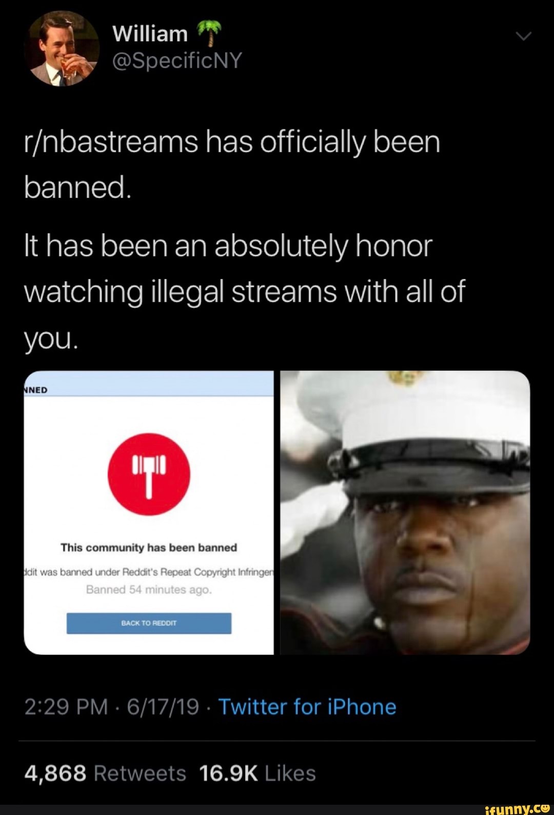 R Nbastreams Has Officially Been Banned Ithasbeenanabsomkﬂyhonor
