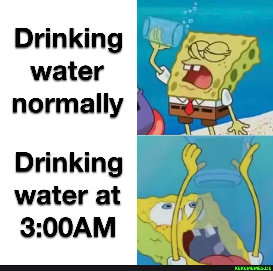 Drinking water normally Drinking water at