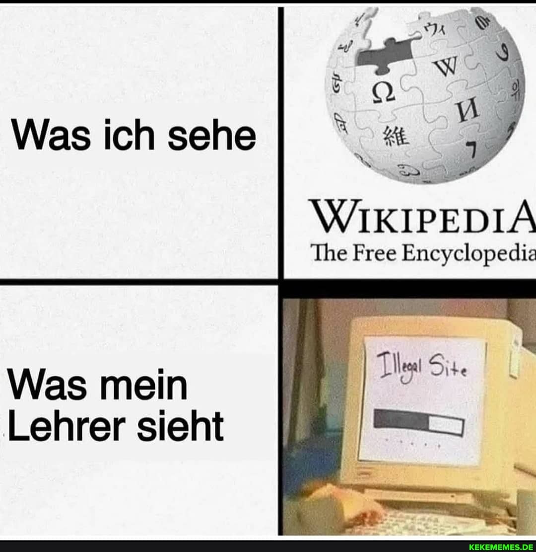 Was ich sehe
The Free Encyclopedia
Was mein
Lehrer sieht
