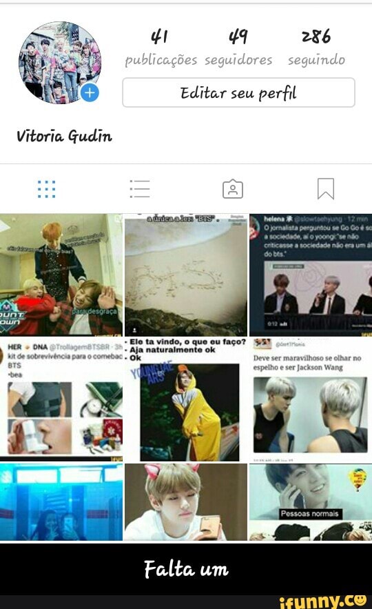 Editar seu
perfil
Vitoria Gudin - Falta um