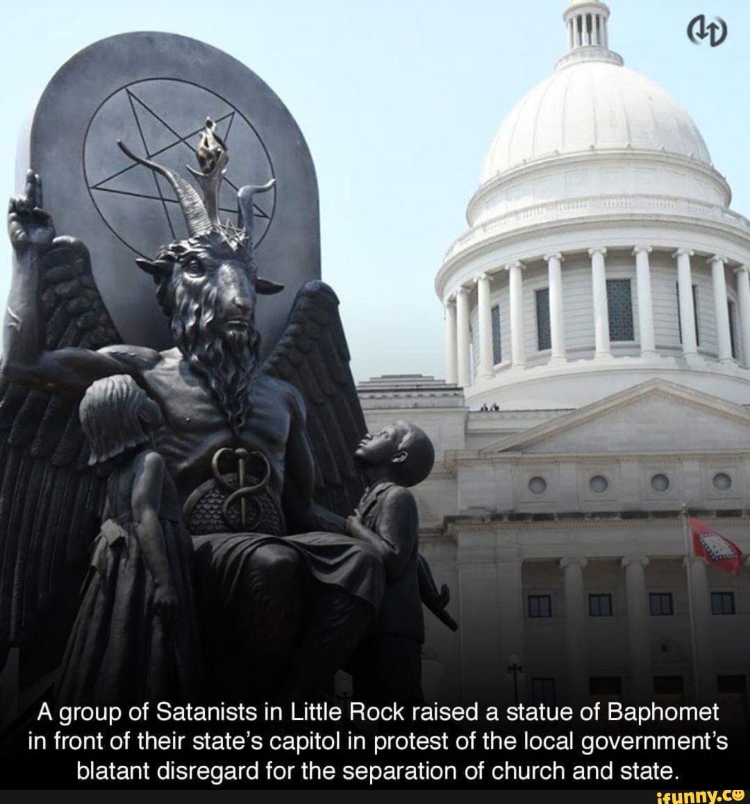 A group of Satanists in Little Rock raised a statue of Baphomet in ...