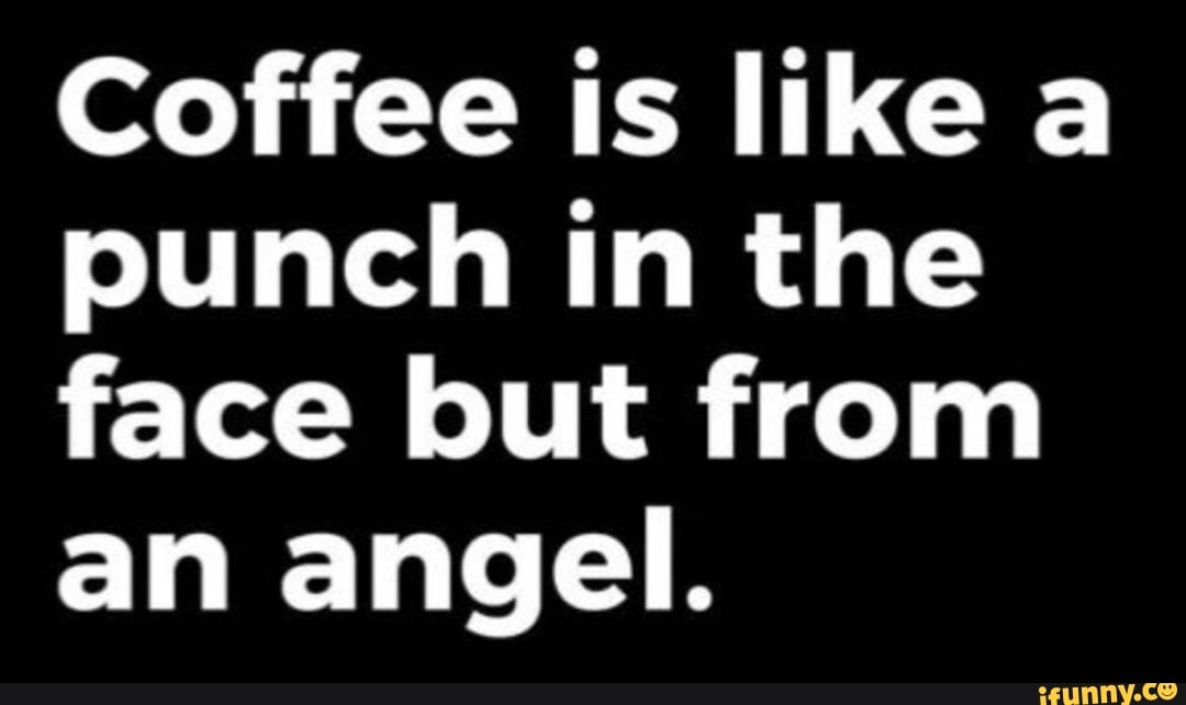 Coffee is like a punch in the face but from an angel. iFunny