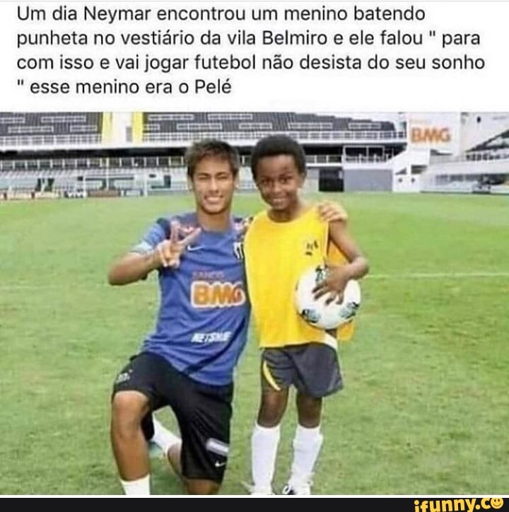 Um dia Neymar encontrou um menino batendo punheta no vestiário da vila