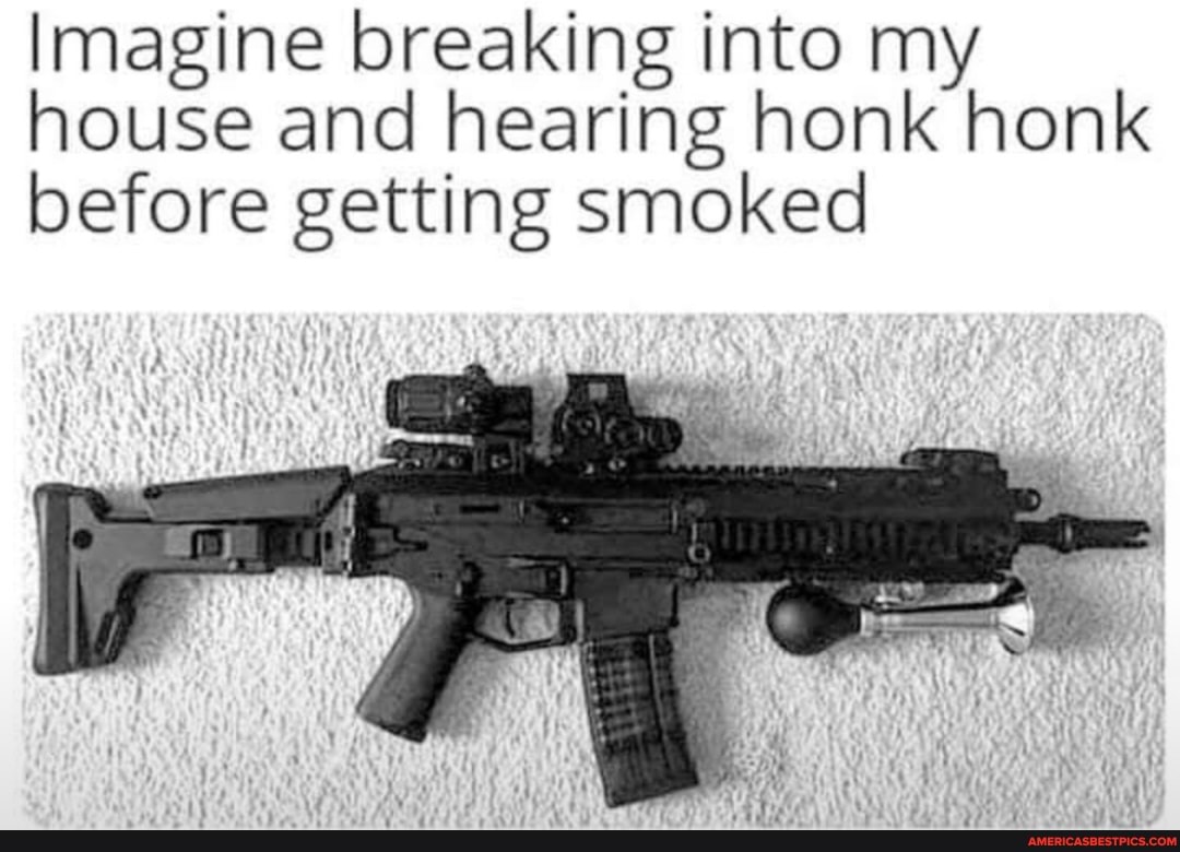Imagine breaking into my house and hearing honk honk before getting smoked