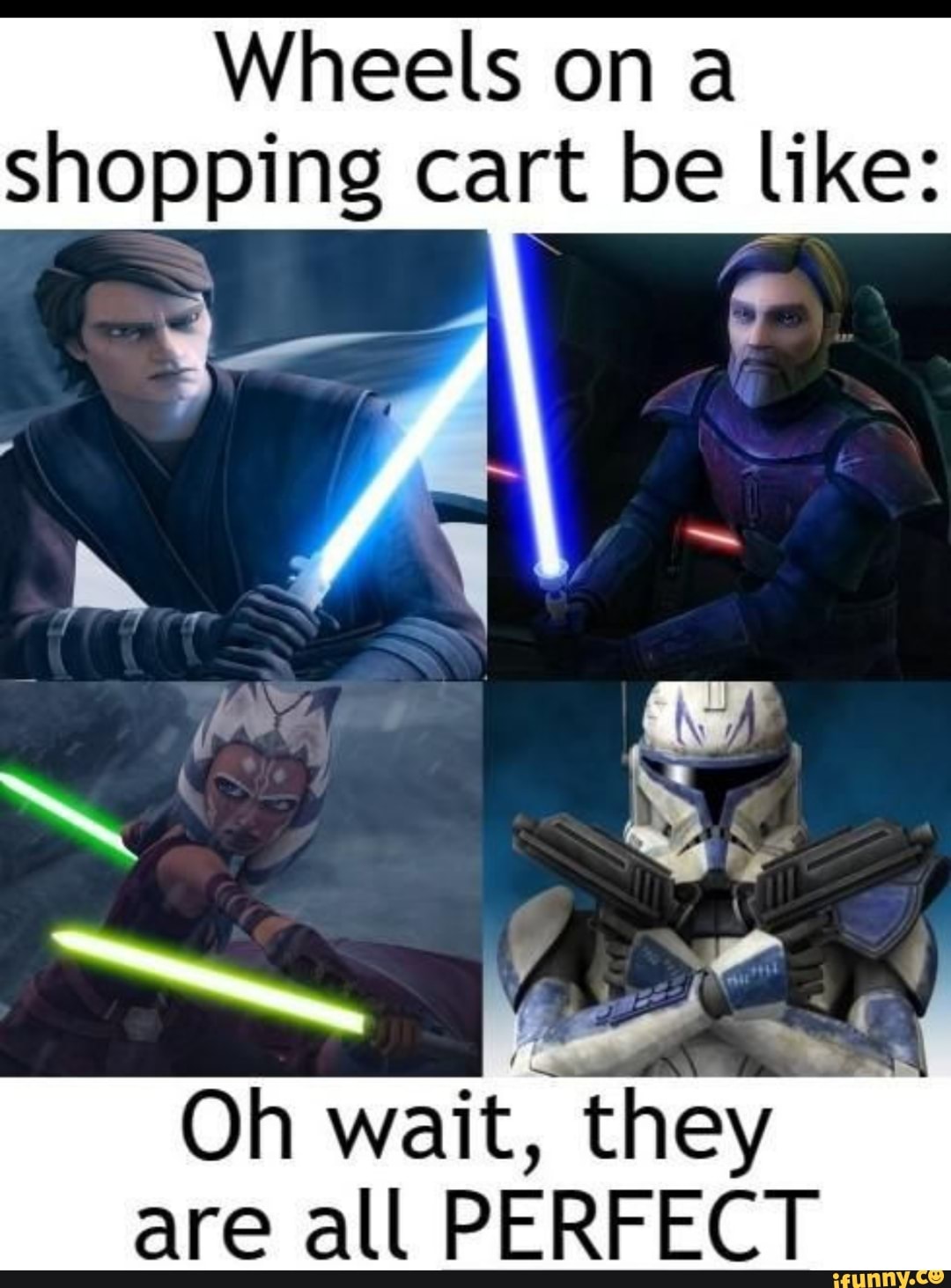 Wheels on a
shopping cart be like:
Oh wait, they are all PERFECT