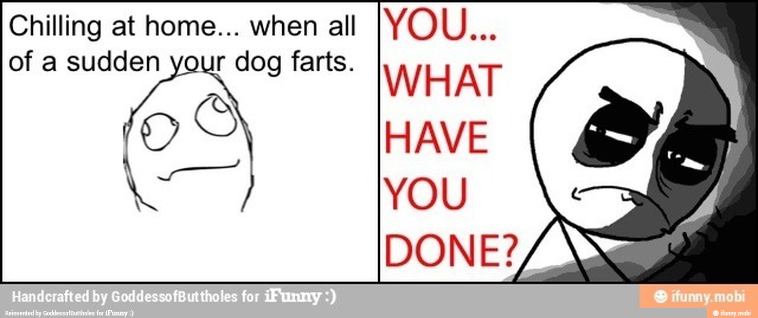 Chilling at home... when all
of a eS farts.